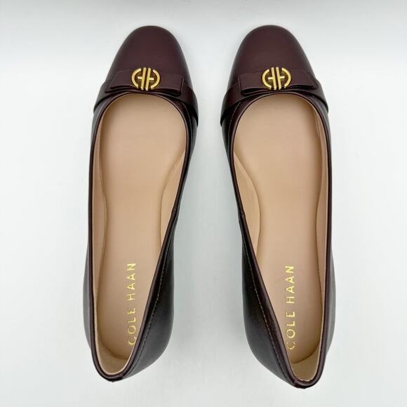 Cole Haan Womens Malta Wedge Heel US 5.5B EU 35.5 Burgundy Leather NIB - Picture 10 of 12